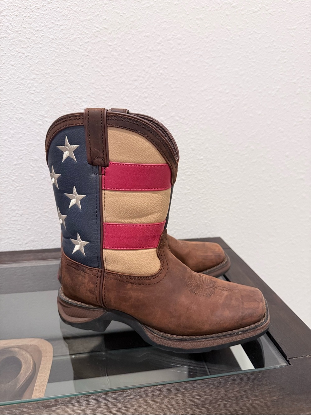 Durango Kids Brown Western Boots with Flag Shaft